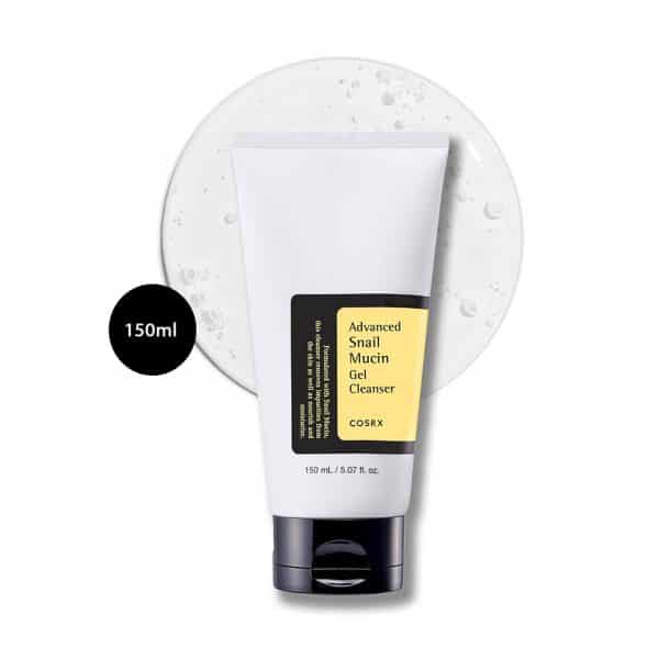 COSRX Advanced Snail Mucin Gel Cleanser 150ml white tube with yellow-black label.