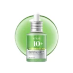 Anua Azelaic Acid 10 Hyaluron Serum in a green glass bottle with silver dropper.