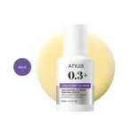 Anua Nano Retinol 0.3% + Niacin Serum in a 30ml white bottle with purple label.