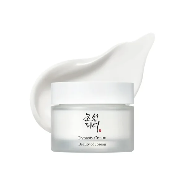 Beauty of Joseon Dynasty Cream frosted jar on a white cream backdrop.
