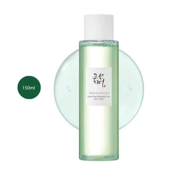Beauty of Joseon Green Plum Toner AHA + BHA in a 150ml clear bottle with white cap.