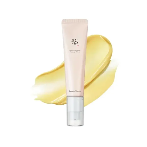 Beauty of Joseon Revive Eye Serum Ginseng + Retinal in a white tube with gold pump.