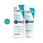CeraVe Acne Foaming Cream Cleanser 150ml white tube and box with teal accents.