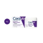 CeraVe Skin Renewing Night Cream 48g white tub and box with purple branding.