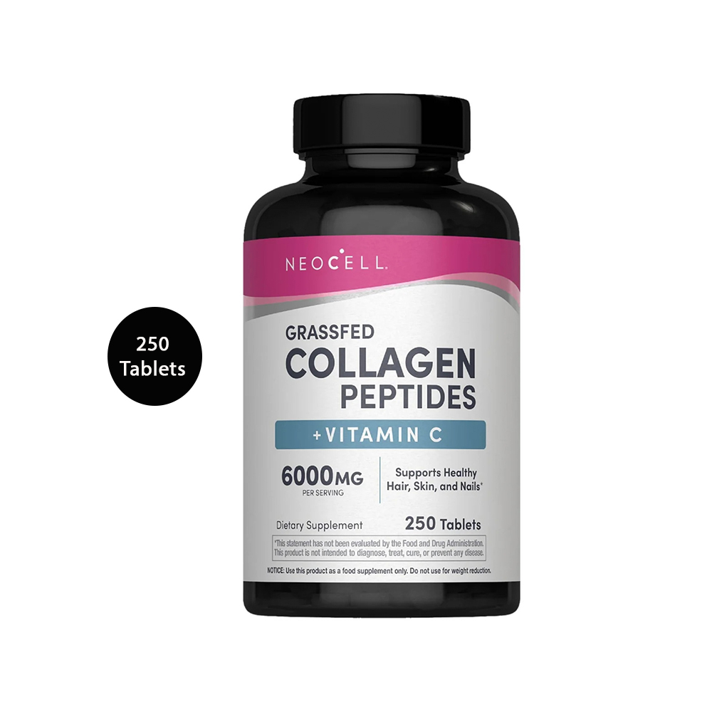 NeoCell Grassfed Collagen Peptides + Vitamin C Tablets – 250