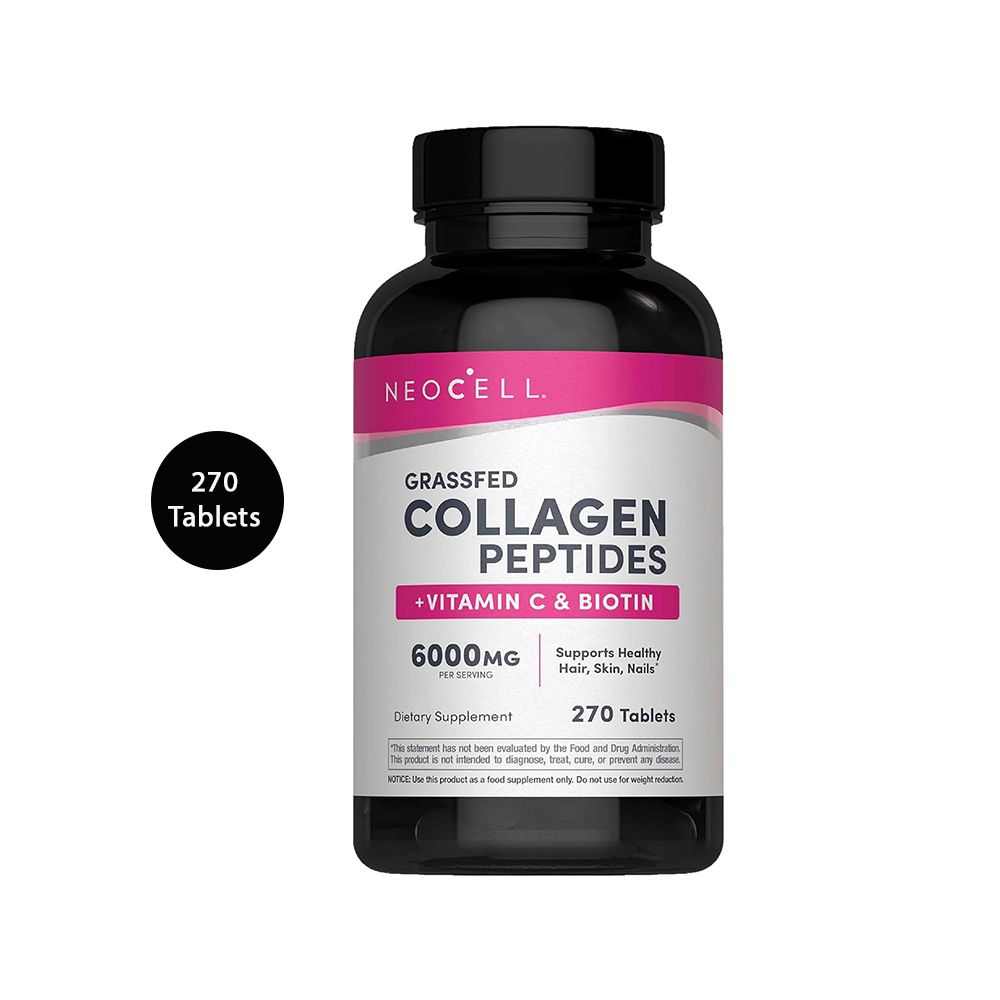 NeoCell Grassfed Collagen Peptides + C & Biotin Tablets – 270