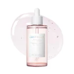SKIN1004 Poremizing Fresh Pore Cleansing & Tightening Ampoule over pink bubbly swatch.