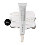 Mary & May Tranexamic Acid + Glutathione Eye Cream 12g silver tube on white cream smear.