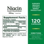 Nature’s Bounty Flush Free Niacin 500 mg Capsules for Energy Metabolism (120 Capsules) - Image 4