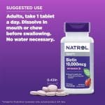 Natrol Beauty Biotin 10,000Mcg 4X Faster Dissolve (250 Tablets) - Image 6