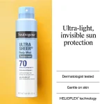 Neutrogena Ultra Sheer Lightweight Body Mist Sunscreen Spray SPF70 (141 g) - Image 4