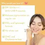 WishCare 2% Vitamin C Pure Glow Milk Sunscreen SPF50+ PA++++ (50 g) - Image 5
