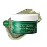 AXIS-Y Mugwort Pore Clarifying Wash Off Pack 100ml green jar with textured clay smear.