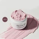 Arencia Royal Rosehip Cleanser 120ml white jar with thick pink cream and a textured smear.