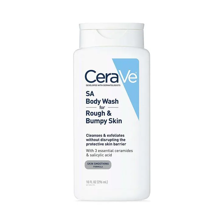 CeraVe - SA Body Wash for Rough & Bumpy Skin - 296 mL Cerave body wash with white background