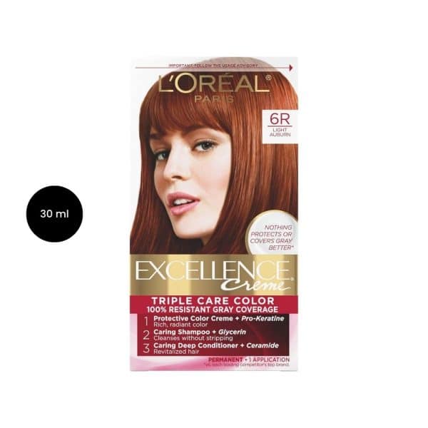L'Oréal Excellence Crème Permanent Hair Color 6.45 Light Auburn