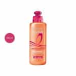 L'Oreal Elvive Dream Lengths Leave-In Cream 200ml orange bottle with a pink pump.