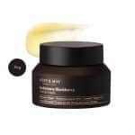 Mary & May Idebenone Blackberry Intense Cream 70g dark jar with a yellow cream smear.