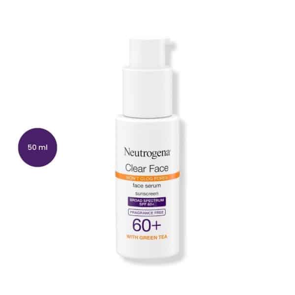 Neutrogena Clear Face Serum Sunscreen with Green Tea SPF60+ (50 ml)