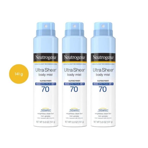 Neutrogena Ultra Sheer Lightweight Body Mist Sunscreen Spray SPF100+ (141 g)