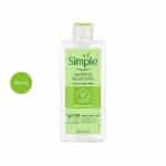 Simple Kind To Skin Soothing Facial Toner 200ml clear bottle with green labeling.