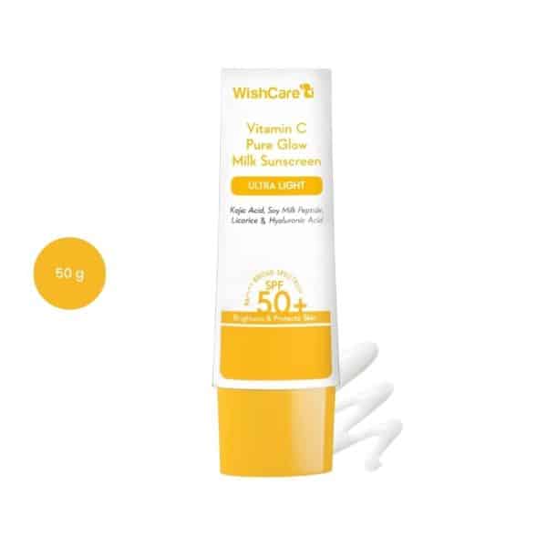 WishCare 2% Vitamin C Pure Glow Milk Sunscreen SPF50+ PA++++ (50 g)