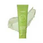 Beplain Mung Bean pH-Balanced Cleansing Foam green tube on a light green foam backdrop.