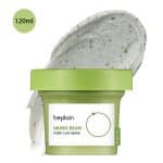 beplain Mung Bean Pore Clay Mask 120ml green jar with a textured grey clay smear.