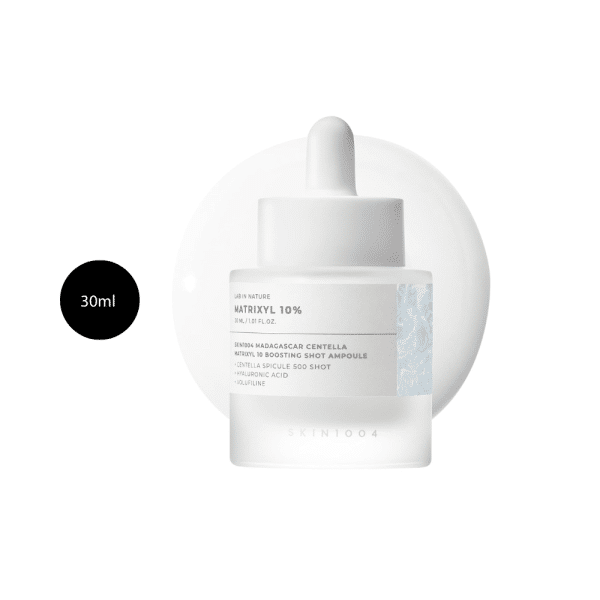 SKIN1004 Madagascar Centella Matrixyl 10% Boosting Shot Ampoule 30ml frosted bottle.