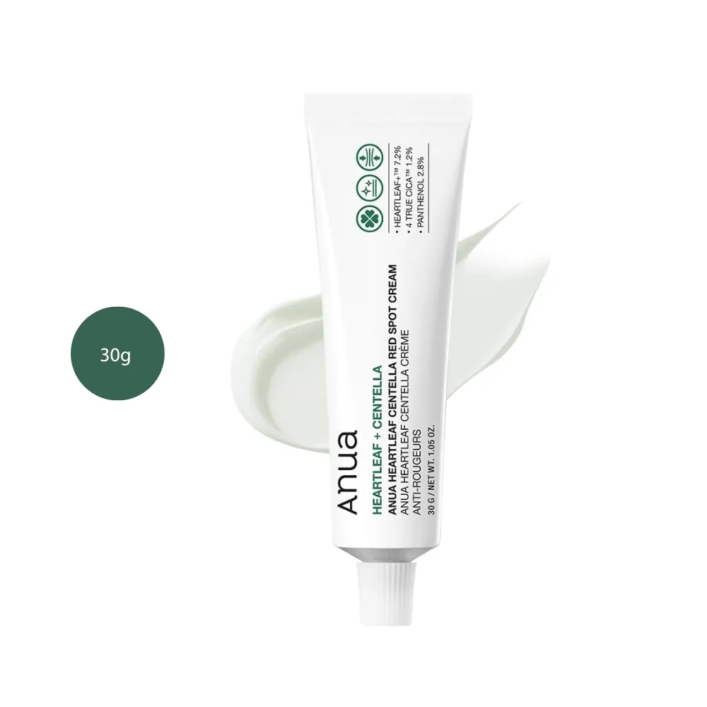 Anua Heartleaf Centella Red Spot Cream (30g) Anua Heartleaf Centella Red Spot Cream in a 30g white tube with green text and cream design.