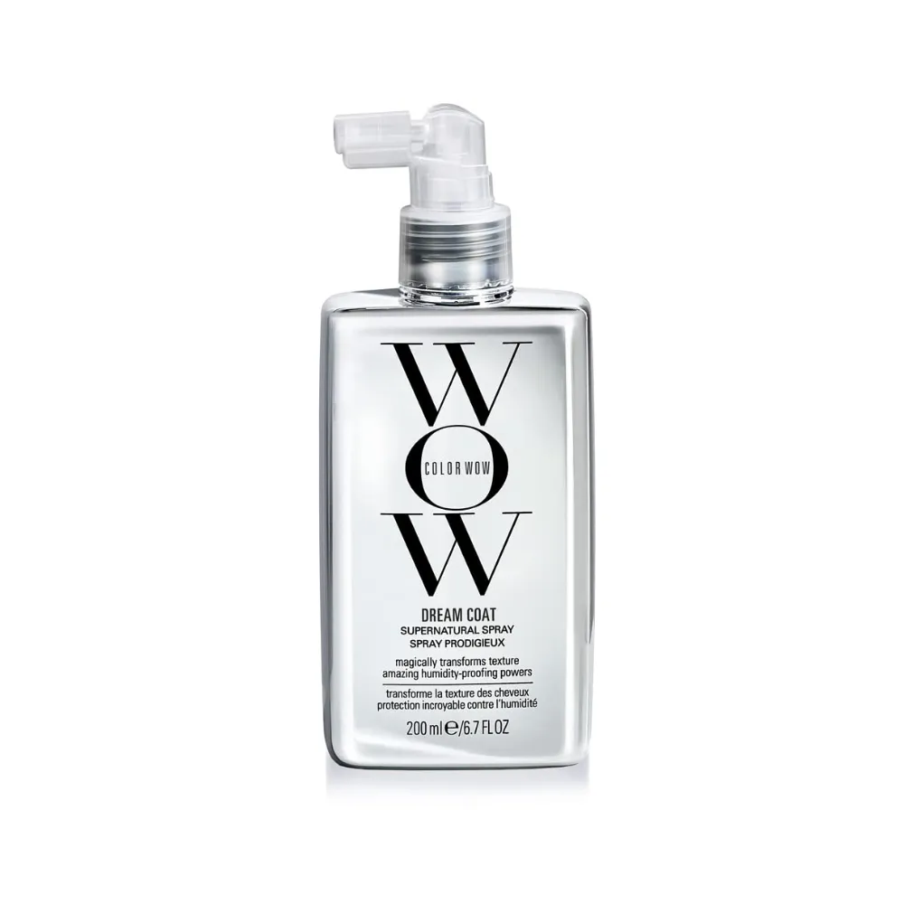 COLOR WOW Dream Coat Supernatural Spray COLOR WOW Dream Coat Supernatural Spray metallic silver spray bottle with a clear pump nozzle.
