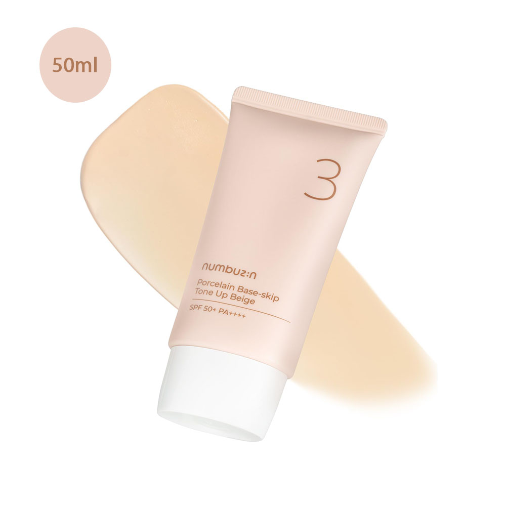 No.3 Porcelain Base-Skip Tone Up Beige 50ml Numbuzin No.3 Porcelain Base-Skip Tone Up Beige 50ml - Image 1