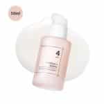Numbuzin No. 4 Collagen 73% Pudding Serum 50ml pink pump bottle with cream smear.