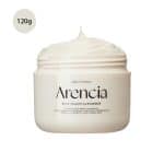 Arencia Rice Mucin Cleanser 120g jar with a thick, peaked cream texture visible inside.
