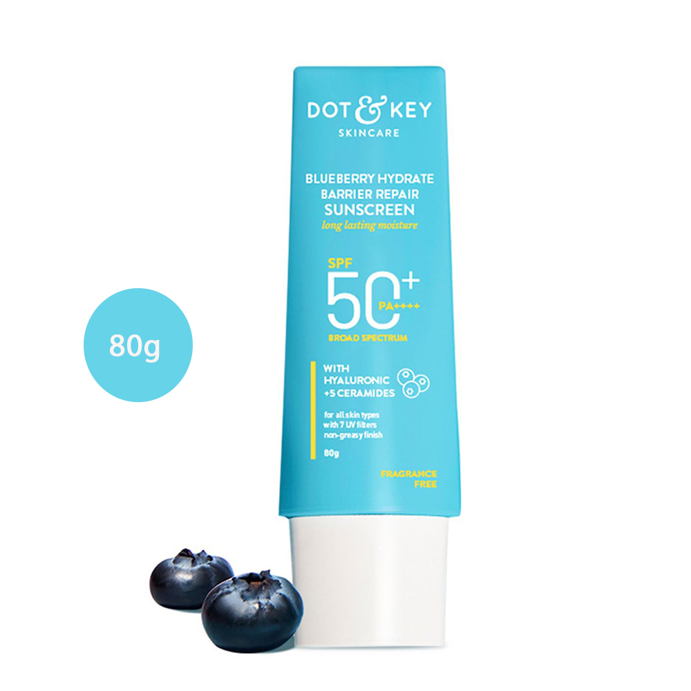 Blueberry Hydrate Barrier Repair Sunscreen Spf 50+ (80g) DOT & KEY Blueberry Hydrate Barrier Repair Sunscreen SPF 50 PA++++ (80g) - Image 1