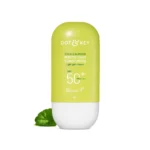 DOT & KEY CICA Calming Mattifying Sunscreen oval bottle with lime green body and white cap.