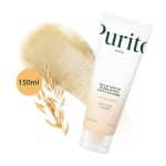 Purito Seoul Oat-in Gentle Exfoliating Cleanser 150ml tube with smear and oat stalk.