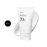Anua Heartleaf 70 Soothing Cream in a 100ml white tube with black text and cream design.