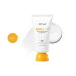 Anua Zero-cast Moisturizing Finish Sunscreen in a 50ml white tube with a yellow cap.
