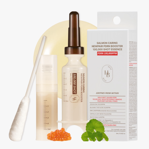 HEVEBLUE Salmon Caring Centella New Pair PDRN Booster 100,000 Shot Essence (1ea)
