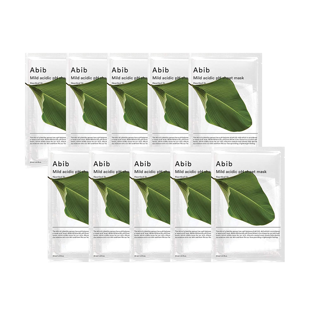 Abib Mild Acidic pH Sheet Mask Heartleaf Fit (10 Sheets)