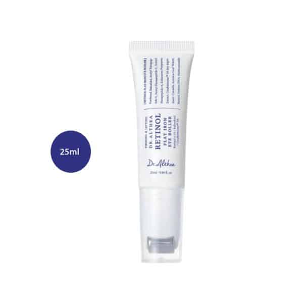 Dr. Althea Retinol Flat Iron Eye Roller 25ml white tube with metal applicator.