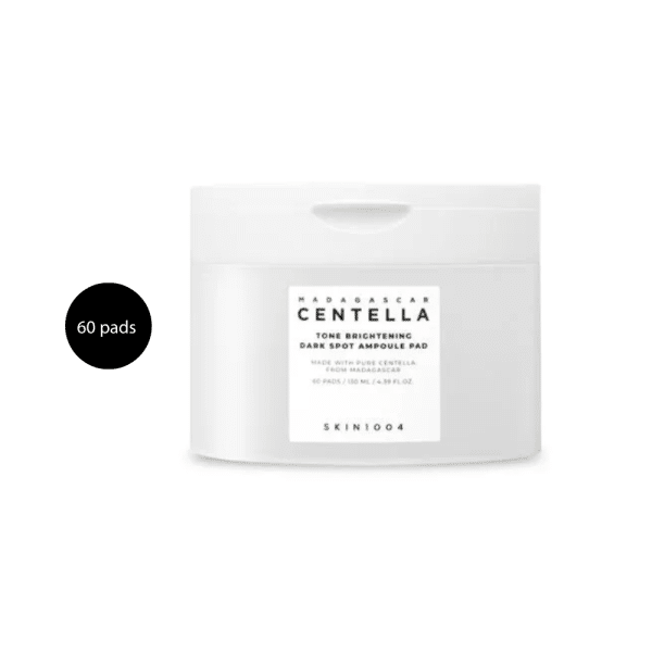 SKIN1004 Madagascar Centella Tone Brightening Dark Spot Ampoule Pad 60 pads white jar.