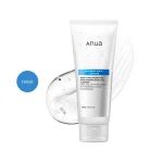 Anua 8 Hyaluronic Acid Gentle Gel Cleanser 150ml tube on a clear gel backdrop.