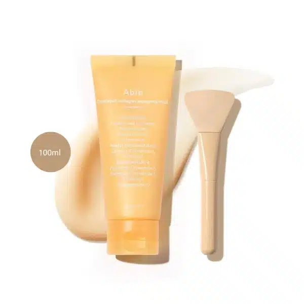 Abib Dark Spot Collagen Overnight Wrapping Mask 100ml in a minimalist, peach tube.