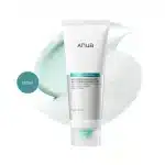Anua PDRN Hyaluronic Acid Moisturizing Cleansing Foam 150ml on a teal foam backdrop.