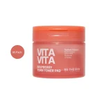 Be The Skin Vitavita Raspberry PDRN Toner Pad 60 pads pink jar on a white background.