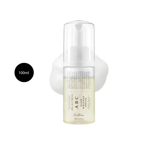 Dr. Althea ABC Glow Whipped Serum in a 100ml clear bottle with white pump.