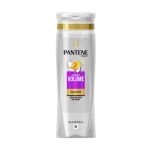 Pantene Pro-V Sheer Volume Shampoo in a white and silver bottle with purple label.