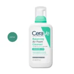 CeraVe Balancing Air Foam Cleanser 237ml white pump bottle with teal accents.